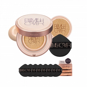 Маскирующий кушон с полуматовым финишем + Паффы 02 Blemish Cover Conceal Cushion (Semi-matte) + Puff Set 02